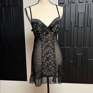Marilyn Monroe Black Sheer Lace Chemise